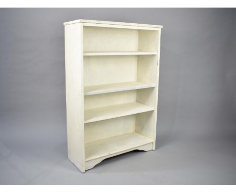 A Mid 20th Century White Painted Four Shelf Bookcase, 77cms Wide