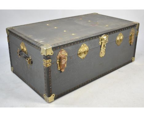 A Vintage Travelling Trunk, 76cms Wide