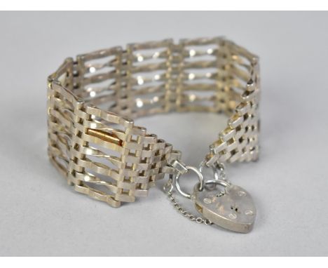 A Vintage Silver Seven Bar Gate Link Bracelet, Birmingham 1968