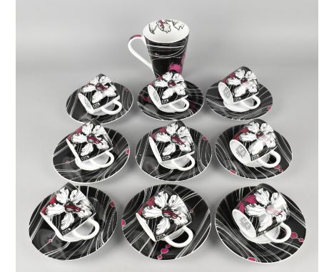 A Llewelyn-Bowen for Royal Worcester Annoushka Coffee Set for Nine to Comprise Coffee Cans and Saucers Together with a Mug