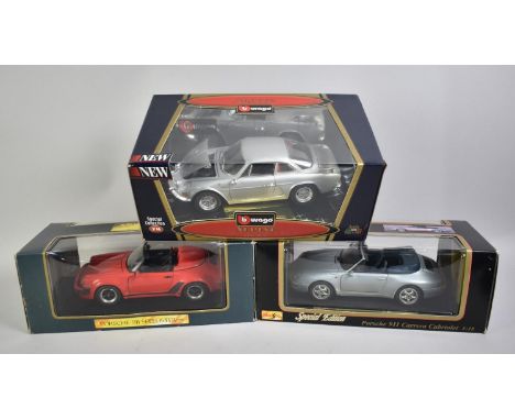 Three Boxed Diecast Model Cars to Comprise Maisto Special Edition Porsche 911 Carrera Cabriolet, Porsche 911 Speedster and a 