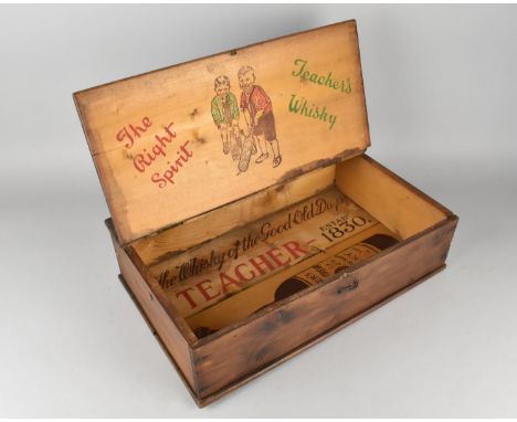 A Vintage Wooden Advertising Whisky Box for Teachers Highland Cream, The Whiskey of The Good Old Days, 43cms Wide