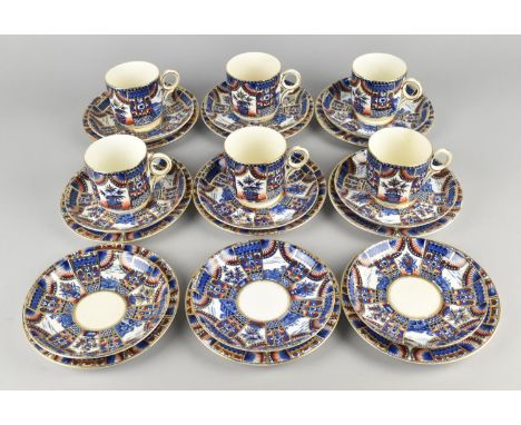 A Victorian Aesthetic Imari Tea Set to Comprise Six Cups, Nine Saucers and Nine Side Plates