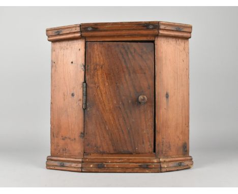 An Edwardian Wall Hanging Small Corner Cabinet with Inner Shelf, 32cms Wide and 30.5cms High