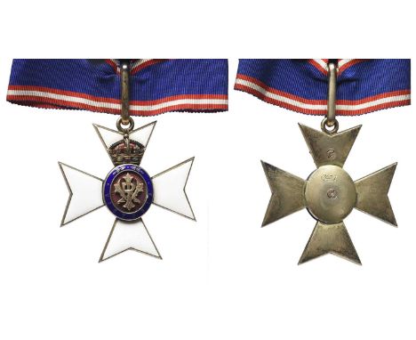 The Royal Victorian Order: a Commander's neck badge (C.V.O.), silver-gilt and enamel, reverse officially numbered 'C417', wit