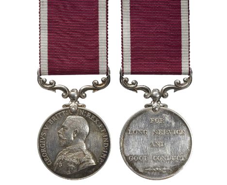 An Army Long Service and Good Conduct Medal to Sergeant J. W. Mann, Royal Garrison Artillery, George V (95951 SJT: J. W. MANN