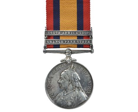 The interesting Queen's South Africa Medal to Lieutenant Francis William Lloyd Edwards, King's Royal Rifle Corps, second type