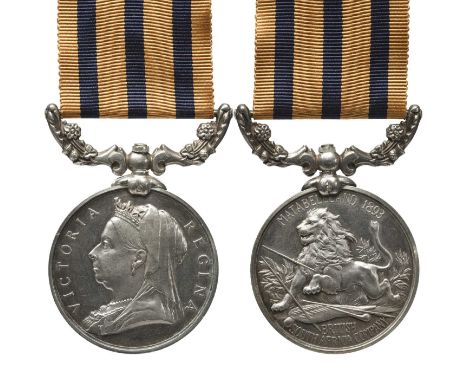 A British South Africa Company Medal to Sergeant E. Slater, Victoria Column, Matabeleland 1893 reverse (SERGT E. SLATER. VICT