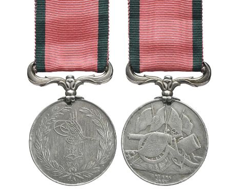 A Turkish Crimea Medal attributable to Private John Greaves, 5th Dragoon Guards, privately impressed (NO 1490 PT. JNO. GREAVE