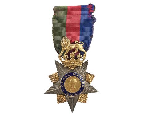 Freemasonry: a gold, silver and enamel jewel for the installation of the Duke of Connaught as Grand Master of the United Gran