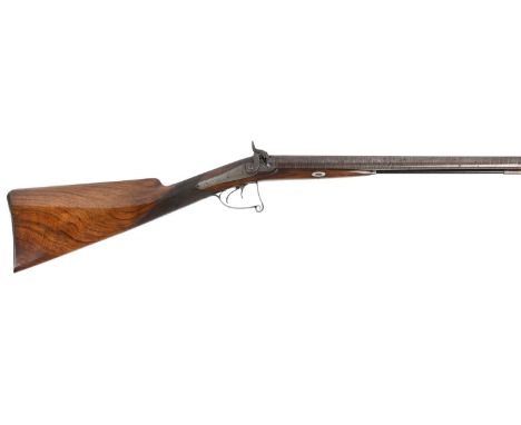 An American 16 bore double percussion gun by or for John Mullin of New York, twist browned imported barrels 30 in., with Birm