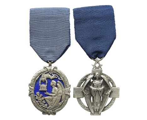 Freemasonry: two silver jewels inscribed to Brother C. R. Wells, the first a Million Memorial Fund jewel, Greek cross surmoun