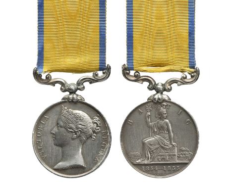 A Baltic Medal 1854-55, privately engraved in serif capitals (JS. KENNEDY. R.N.), suspension post slightly loose, near very f