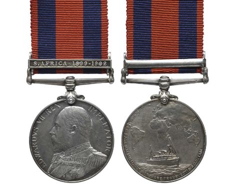 A Transport Medal 1899-1902 to J. T. Gambell, Chief Officer, SS Bavarian, clasp: S. Africa 1899-1902 (J. T. GAMBELL), officia