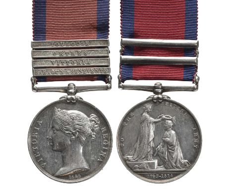 A Military General Service Medal 1793-1814 to Private Thomas Cartwright, 10th Hussars, unofficial clasp combination* of Sahag