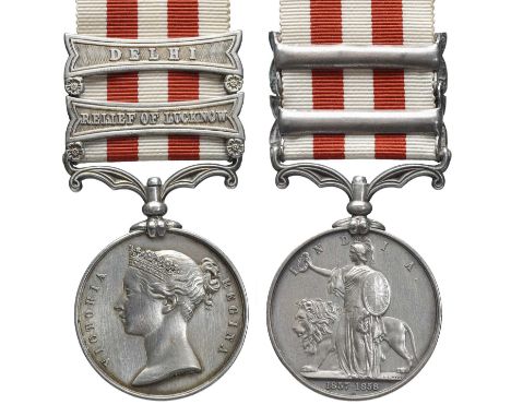 An Indian Mutiny Medal 1857-59 to Private William Briley, 1st Battalion 8th (The King's) Regiment of Foot, 2 unofficial clasp