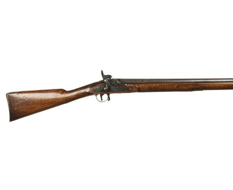 A British .76 calibre composite percussion musket, barrel 39 in., percussion breech threaded on, Birmingham control marks to 