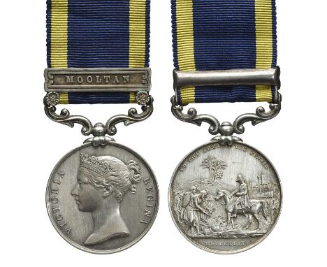 A Punjab Medal 1848-49 to Lieutenant and Adjutant A. B. Church, 9th Bombay Native Infantry, clasp: Mooltan (LIEUT A. B. CHURC