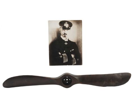 A Great War Zeppelin relic, being a wooden propeller salvaged from Zeppelin LZ112 (airship L70), the last Zeppelin to be shot