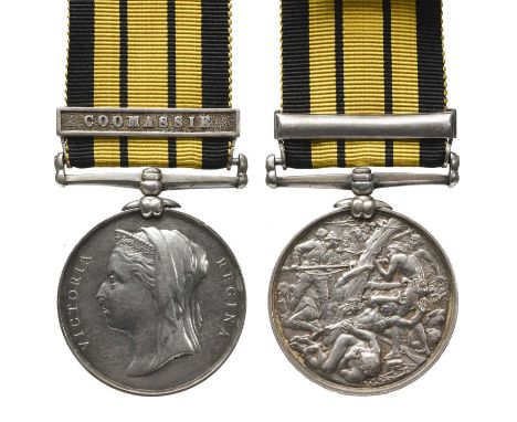 An Ashanti Medal 1873-74 to Private William Byrne, 2nd Battalion The Rifle Brigade, clasp: Coomassie (2211. PTE W. BYRNE. 2. 