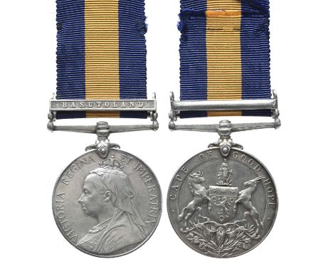 A Cape of Good Hope General Service Medal 1880-97 to Private A. Schenck, Malmesbury Burghers, clasp: Basutoland (PTE A SCHENC