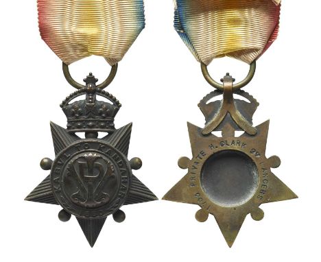 A Kabul to Kandahar Star to Private H Clark, 9th Lancers (1703 PRIVATE H. CLARK 9TH LANCERS), very fine or better.47.48mm max