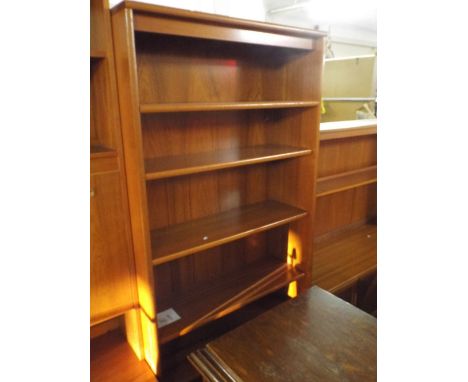 A 1970's Six Shelf Open Bookcase, 90cm Wide