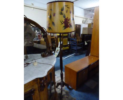 An Edwardian Mahogany Tripod Torchere Converted to Table Lamp 