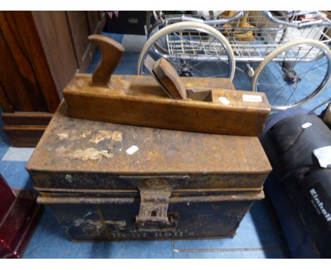 A Vintage Wooden Block Plane and a Vintage Rent Rolls Metal Box 
