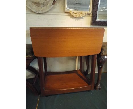 A 1970's Drop Leaf Trolley with Stretcher Shelf, 60cm Long  