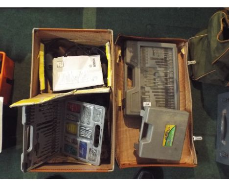 A Box Containing Rotary Tool Kit, Screw Set and Other Tools etc