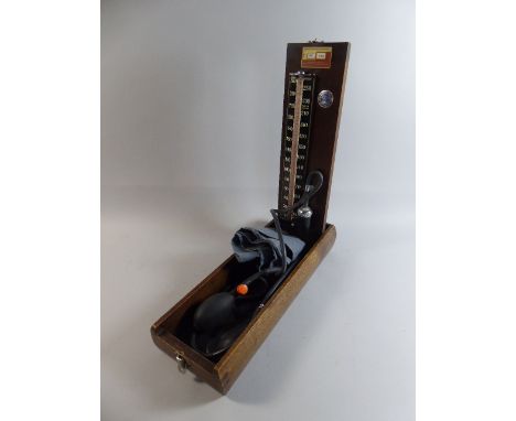 A Vintage Accoson Blood Pressure Meter in Wooden Case, 38cm Long 