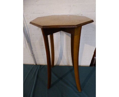 An Edwardian Light Oak Octagonal Occasional Table on Slightly Splayed Legs, 72cm High 
