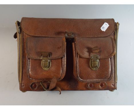 A Vintage Leather Camera Bag, 29cm Wide