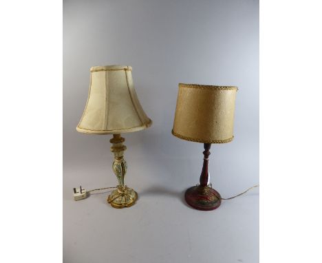 Two Vintage Table Lamps, Painted Example and Chinoiserie 