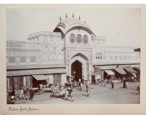 PHOTOGRAPHS, INDIA. An album containing 40 mounted albumen-print photographs of Indian topographical views, including views c