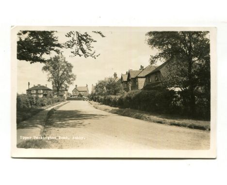 A collection of approximately 40 postcards of Leicestershire, including photographic postcards titled 'Upper Packington Road,