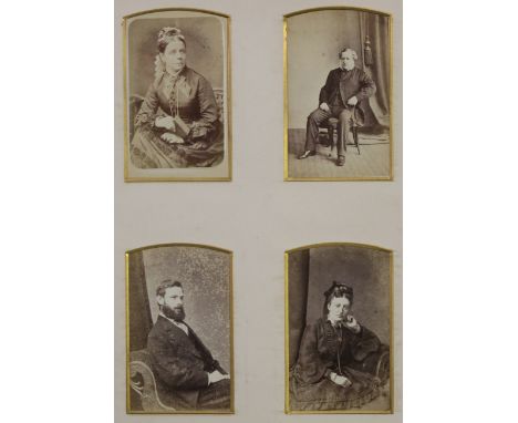 PHOTOGRAPHS. A collection of cartes-de-visite and cabinet-size portrait photographs in nine albums.Buyer’s Premium 29.4% (inc