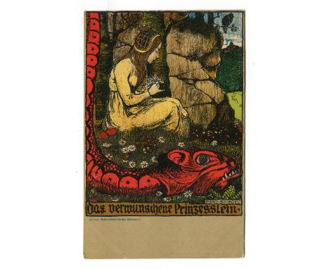 An album containing approximately 348 postcards of mixed subjects, including coin and stamp cards, Gruss Aus, social history,