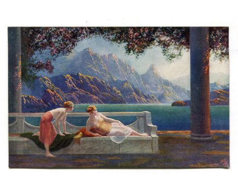 Two albums containing approximately 418 postcards published by Raphael Tuck &amp; Sons, some sets with envelopes, including '