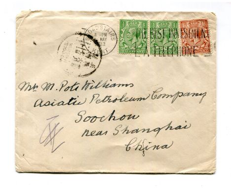 A group of 1920s and 1930s covers with five from Peking to UK, rest from Kent to China, one with pair 5 cent blue postage due