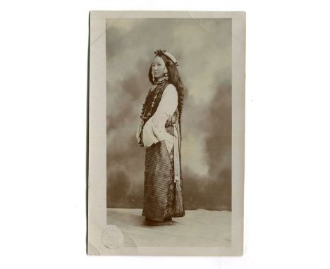 A collection of 41 postcards relating to India and the Himalayas, including 22 photographic postcards of portraits and topogr