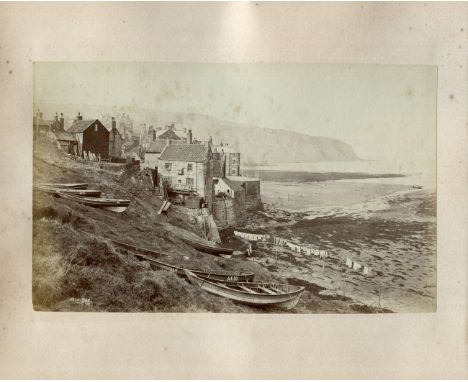 PHOTOGRAPHS, FRANCIS MEADOW SUTCLIFFE. Two mounted albumen print photographs of Robin Hood's Bay, Yorkshire, by Frank Meadow 