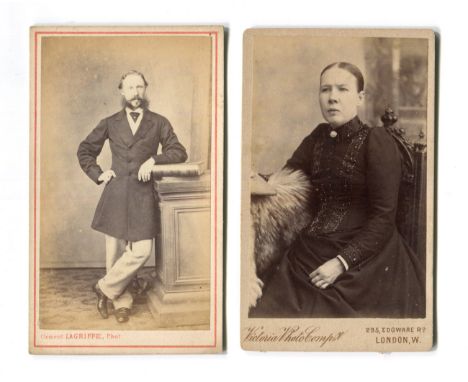 PHOTOGRAPHS. A collection of approximately 109 cartes-de-visite and 7 cabinet-size photographs, the majority portraits, toget