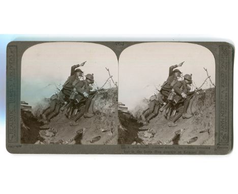PHOTOGRAPHS. A collection of 95 stereoscopic viewing cards of the First World War contained within a cloth-bound book box tit