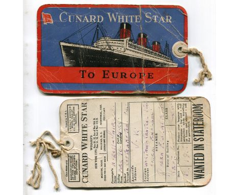 EPHEMERA, SHIPPING. A collection of ephemera relating to the Cunard Line, including luggage labels, The Ocean Times, programm