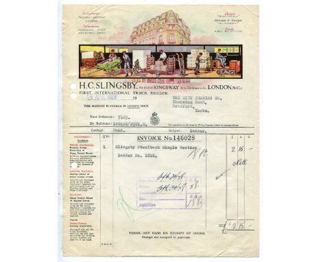 EPHEMERA, ADVERTISING. An album containing letterheads, invoices, clipped advertisements and trade cards, including letterhea