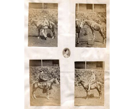 PHOTOGRAPHS, INDIA. A leather-bound album containing approximately 75 mounted small-format albumen-print photographs of life 