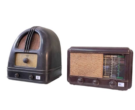 Philco model 444 Bakelite valve radio 40cm by 33cm and MKII Philco radio A535B 25cm by 38cm.