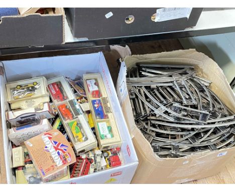 Collection of Diecast and other model vehicles, collection of clockwork railtrack, etc.